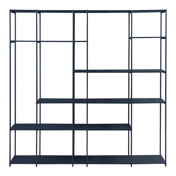 Scaffale da Terra Rælingen Libreria con Ripiani Aperti 180x180x33 cm Nero [en.casa]