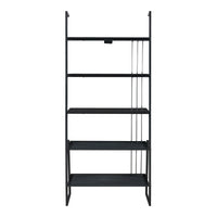 Set Storfjord Composto di Scrivania con Ripiani in Alto e 2 Scaffali a Scala - Nero [en.casa]