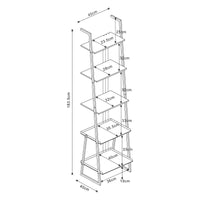 Set Storfjord Composto di Mobile TV e 2 Scaffali a Scala - Nero [en.casa]