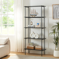 Scaffale Samnanger Libreria a 5 Ripiani - Nero [en.casa]