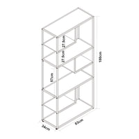 Scaffale da Terra Østre Libreria Alta 180x83x34 cm Nero / Effetto Noce [en.casa]
