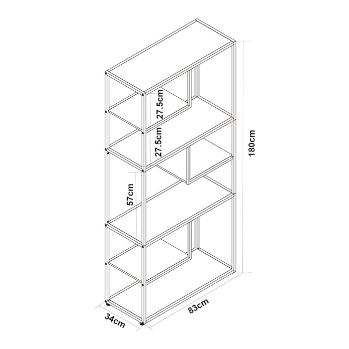 Scaffale da Terra Østre Libreria Alta 180x83x34 cm Nero / Effetto Noce [en.casa]