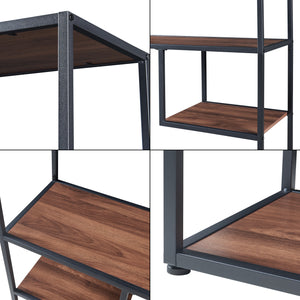 Scaffale da Terra Østre Libreria Alta 180x83x34 cm Nero / Effetto Noce [en.casa]