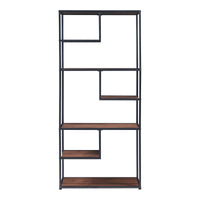 Scaffale da Terra Østre Libreria Alta 180x83x34 cm Nero / Effetto Noce [en.casa]