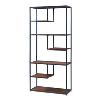 Scaffale da Terra Østre Libreria Alta 180x83x34 cm Nero / Effetto Noce [en.casa]