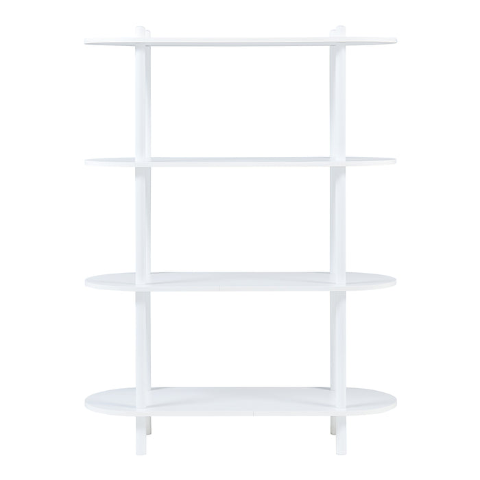Scaffale da Terra Øvre Libreria con 4 Ripiani - Bianco [en.casa]