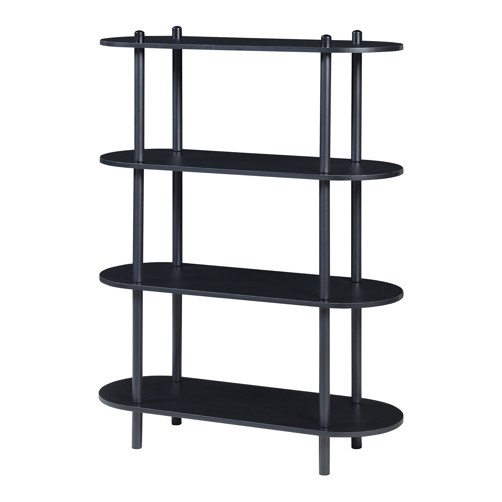 Scaffale da Terra Øvre Libreria con 4 Ripiani - Nero [en.casa]