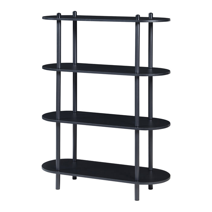 Scaffale da Terra Øvre Libreria con 4 Ripiani - Nero [en.casa]