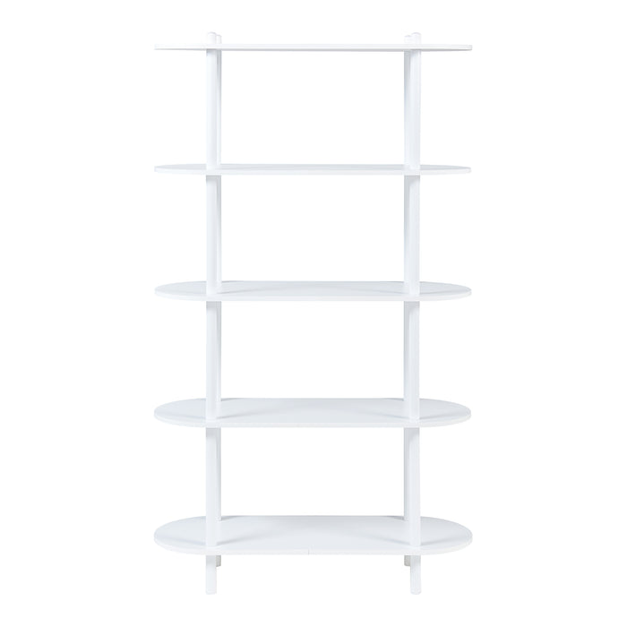 Scaffale da Terra Øvre Libreria con 5 Ripiani - Bianco [en.casa]