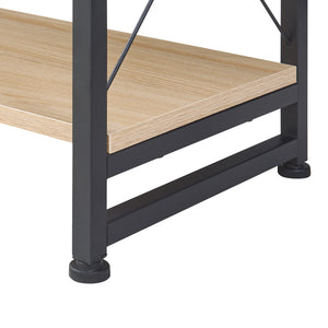 Libreria Skørping a 4 Ripiani Scaffale da Terra 125 x 65 x 30 cm - Nero / Effetto Rovere [en.casa]