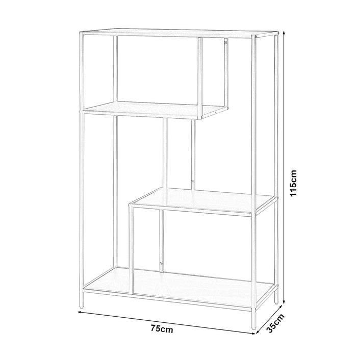 Scaffale Basso Reisjärvi a 4 Piani Acciaio - Nero opaco [en.casa]