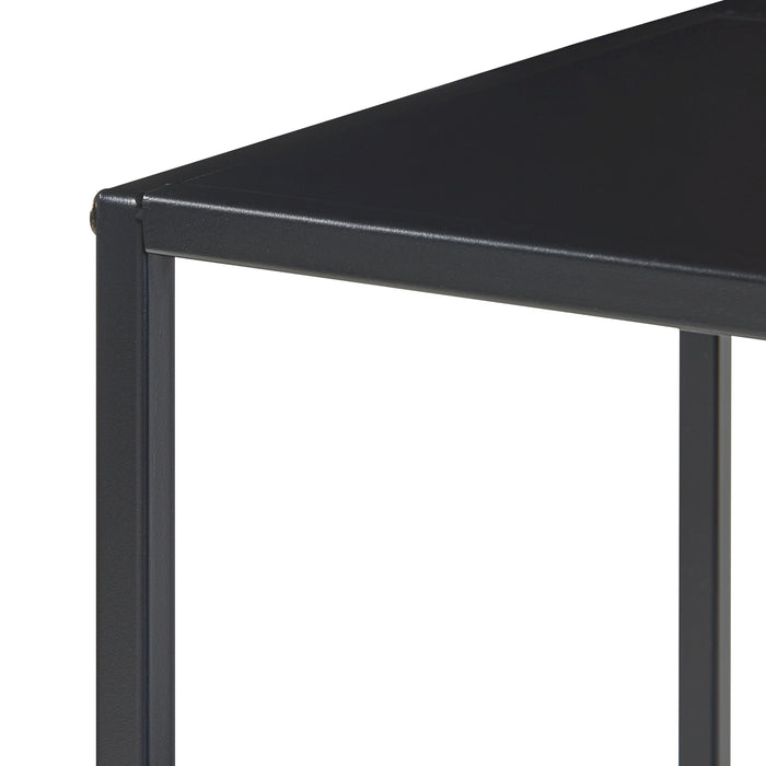 Scaffale Basso Reisjärvi a 4 Piani Acciaio - Nero opaco [en.casa]