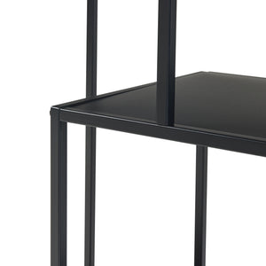 Scaffale Basso Reisjärvi a 4 Piani Acciaio - Nero opaco [en.casa]