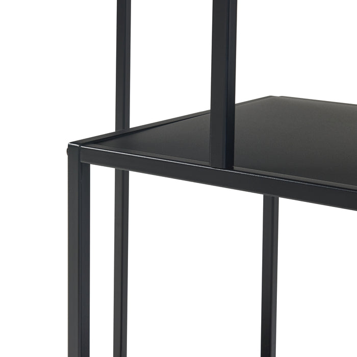 Scaffale Basso Reisjärvi a 4 Piani Acciaio - Nero opaco [en.casa]