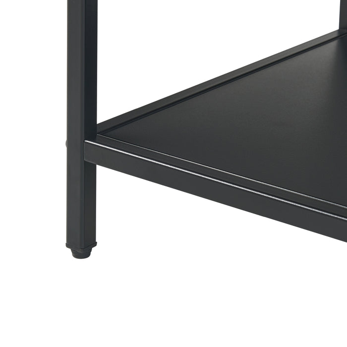 Scaffale Basso Reisjärvi a 4 Piani Acciaio - Nero opaco [en.casa]