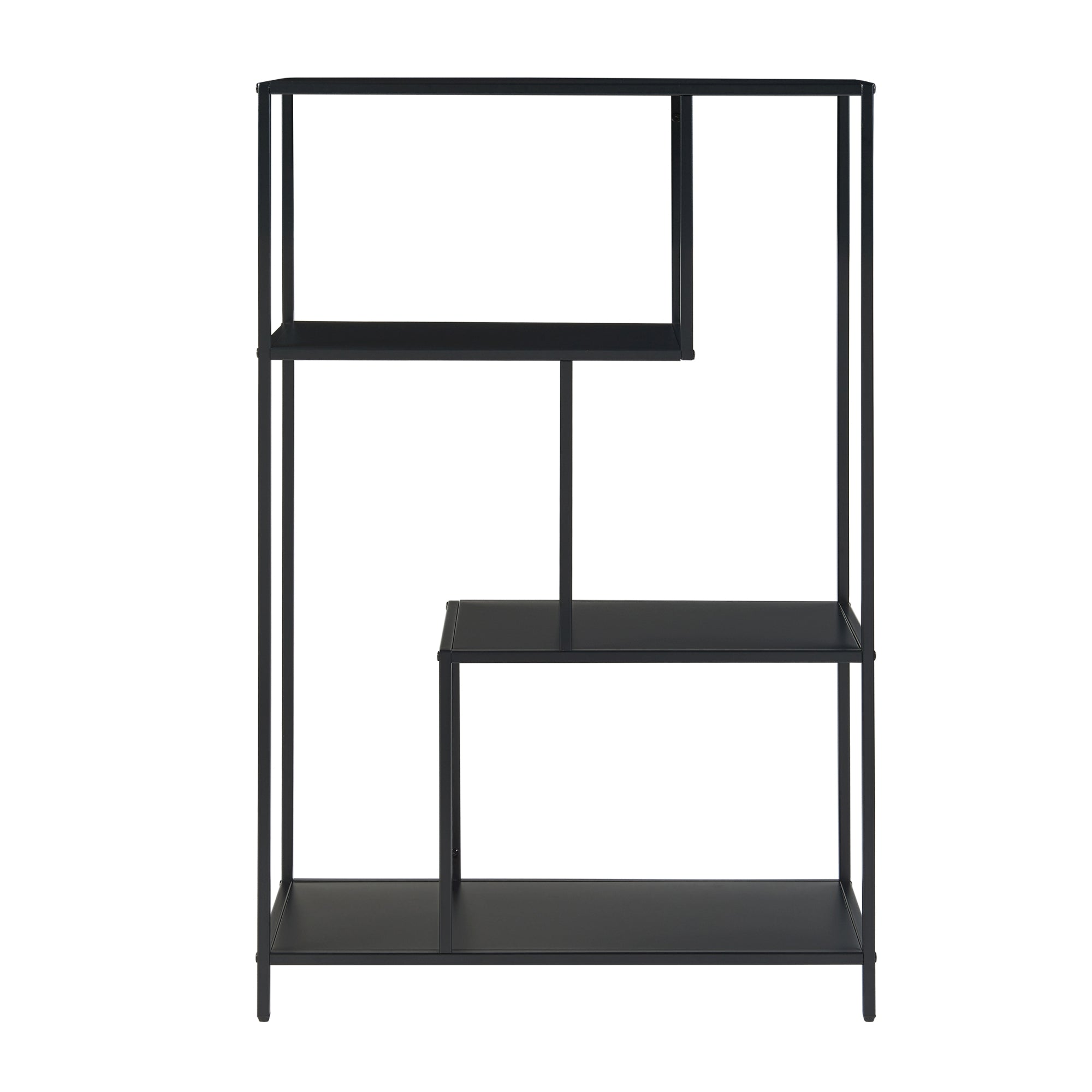 Scaffale Basso Reisjärvi a 4 Piani Acciaio - Nero opaco [en.casa]