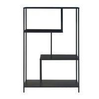 Scaffale Basso Reisjärvi a 4 Piani Acciaio - Nero opaco [en.casa]