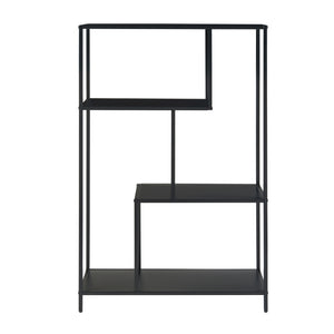 Scaffale Basso Reisjärvi a 4 Piani Acciaio - Nero opaco [en.casa]