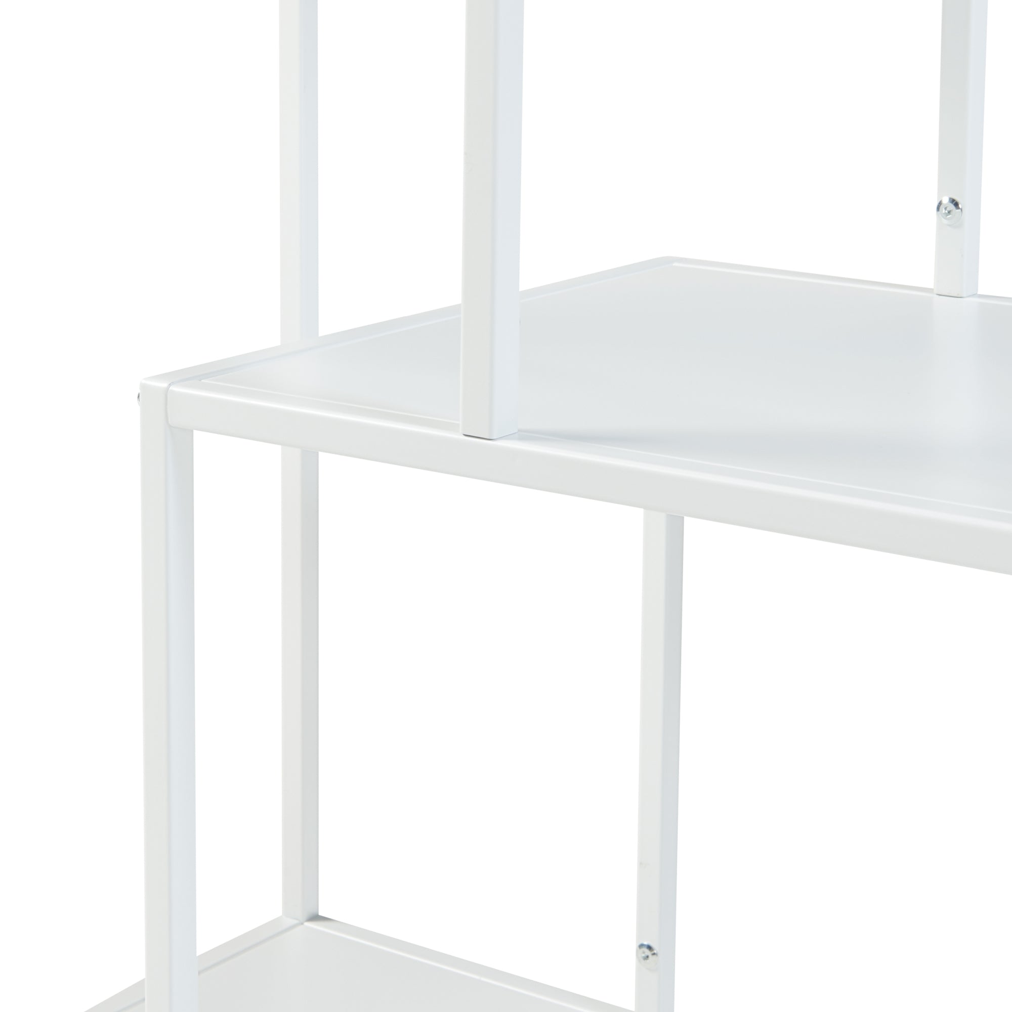 Scaffale Basso Reisjärvi a 4 Piani Acciaio - Bianco opaco [en.casa]