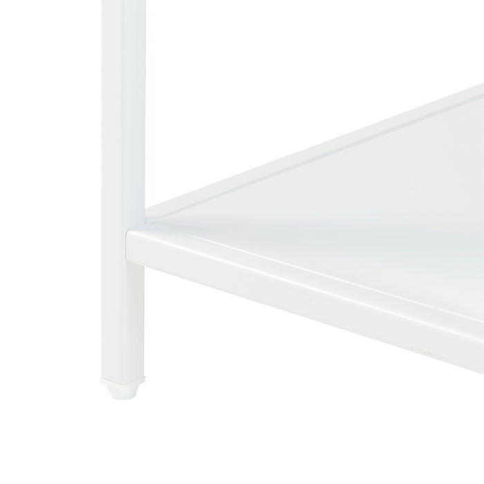 Scaffale Basso Reisjärvi a 4 Piani Acciaio - Bianco opaco [en.casa]