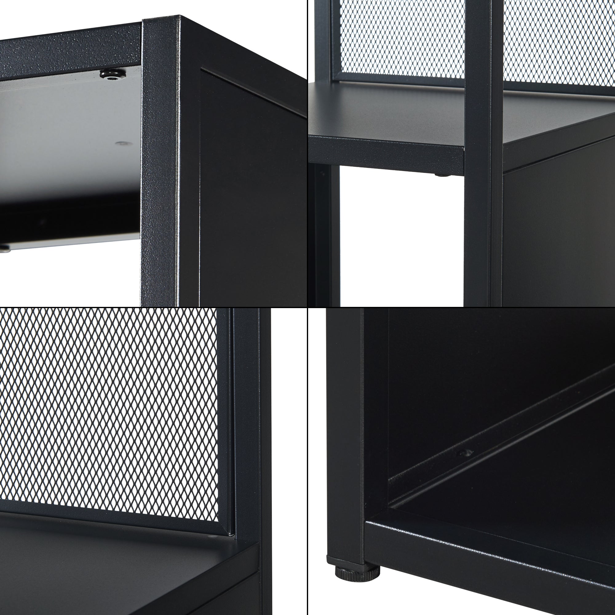 Scaffale da Terra Finspång Libreria in Acciaio 185 x 38 x 38 cm - Nero Opaco [en.casa]