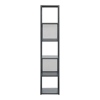 Scaffale da Terra Finspång Libreria in Acciaio 185 x 38 x 38 cm - Nero Opaco [en.casa]