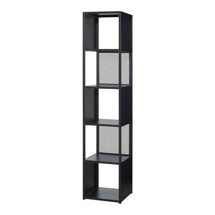Scaffale da Terra Finspång Libreria in Acciaio 185 x 38 x 38 cm - Nero Opaco [en.casa]
