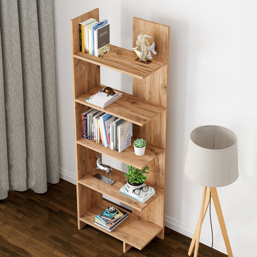 Libreria Vireftere a 5 Ripiani 176 x 62 x 29 cm - Effetto Legno [en.casa]