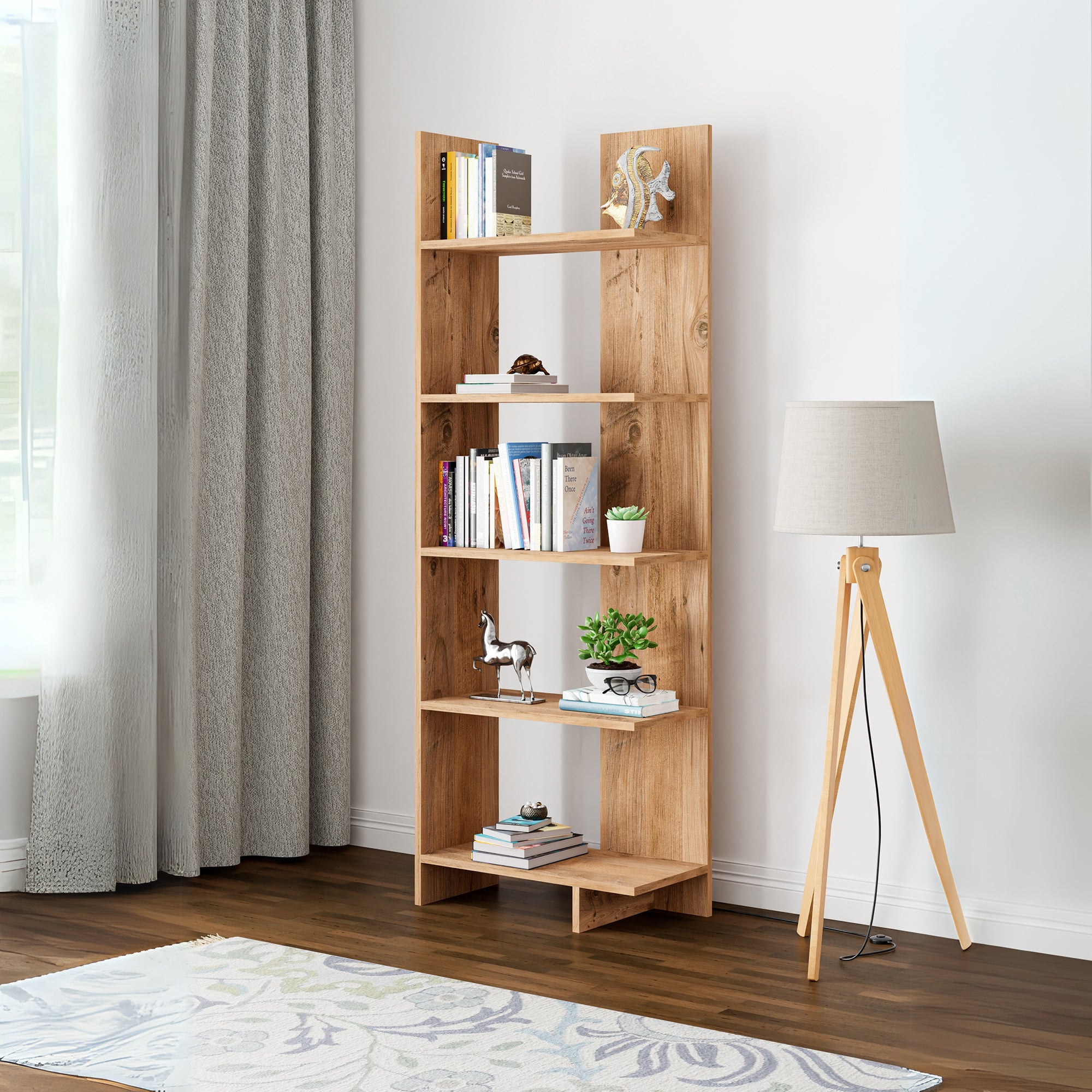 Libreria Vireftere a 5 Ripiani 176 x 62 x 29 cm - Effetto Legno [en.casa]
