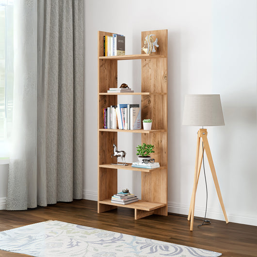 Libreria Vireftere a 5 Ripiani 176 x 62 x 29 cm - Effetto Legno [en.casa]
