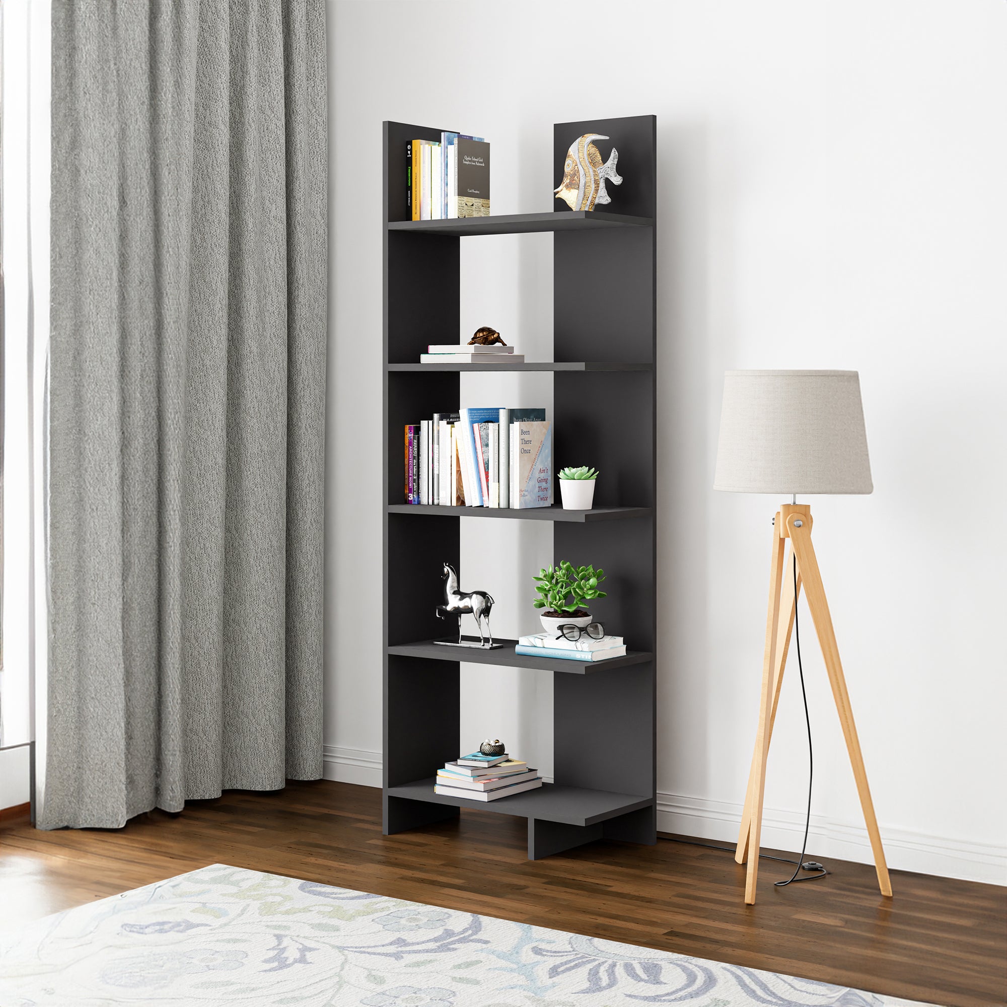 Libreria Vireftere a 5 Ripiani 176 x 62 x 29 cm - Grigio [en.casa]