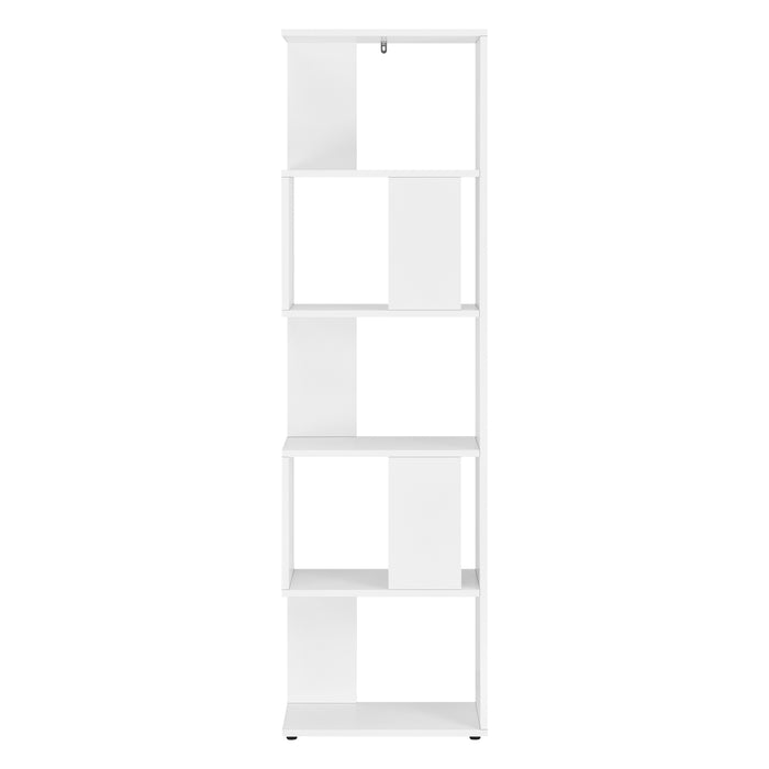 Libreria a 5 Ripiani 159 x 45 x 23,5 cm Scaffale in Design Moderno Mobile Portaoggetti per Soggiorno - Bianco