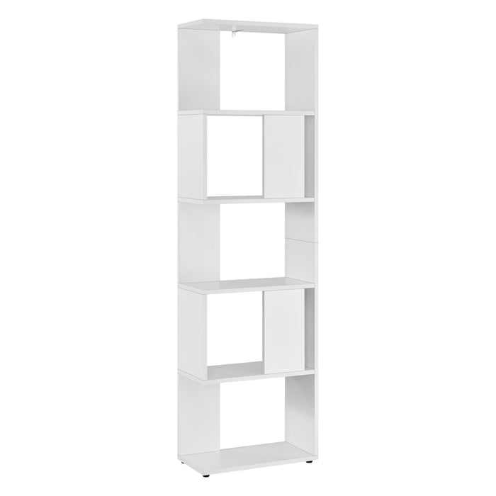 Libreria a 5 Ripiani 159 x 45 x 23,5 cm Scaffale in Design Moderno Mobile Portaoggetti per Soggiorno - Bianco