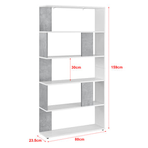 Libreria a 5 Ripiani 159 x 80 x 23,5 cm Scaffale in Design Moderno Mobile Divisorio Portaoggetti / Organizzatore per
