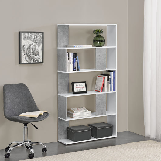 Libreria a 5 Ripiani 159 x 80 x 23,5 cm Scaffale in Design Moderno Mobile Divisorio Portaoggetti / Organizzatore per