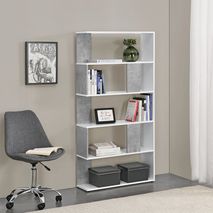 Libreria a 5 Ripiani 159 x 80 x 23,5 cm Scaffale in Design Moderno Mobile Divisorio Portaoggetti / Organizzatore per