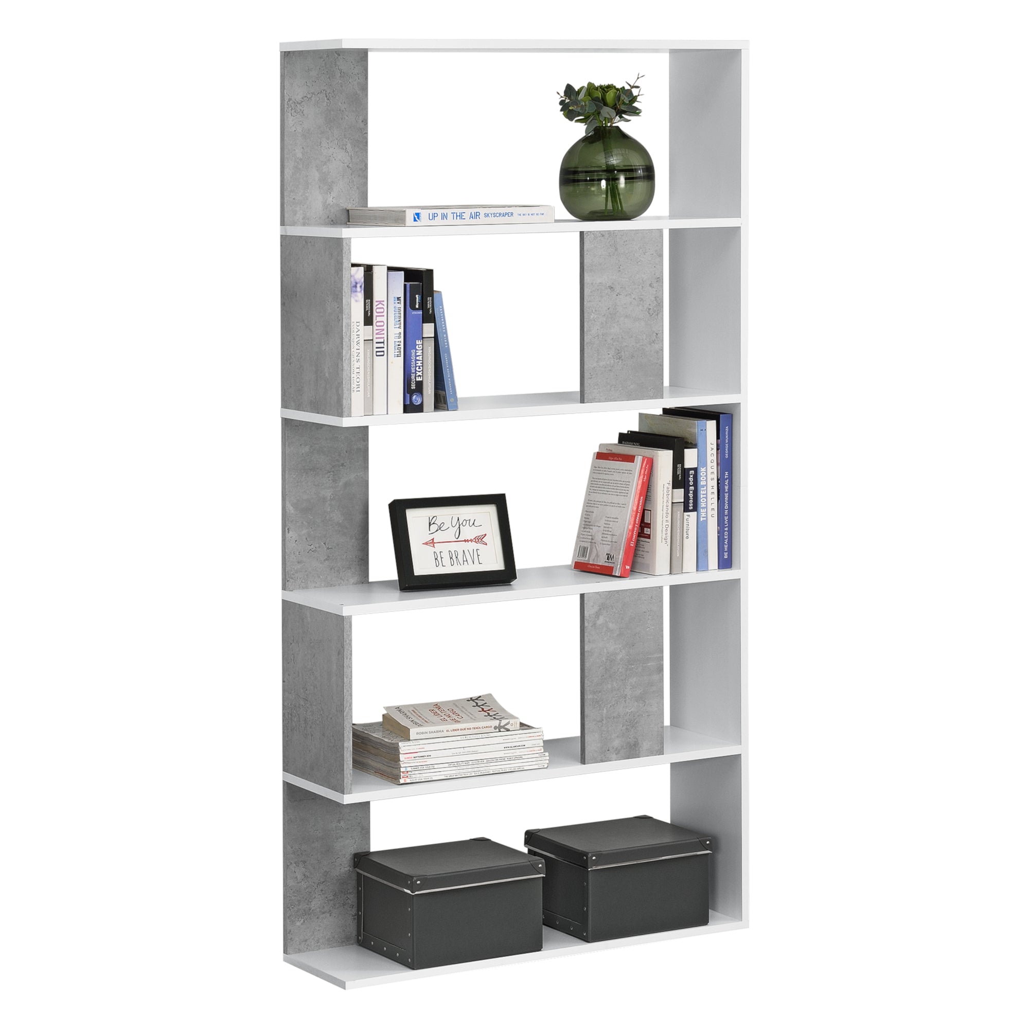 Libreria a 5 Ripiani 159 x 80 x 23,5 cm Scaffale in Design Moderno Mobile Divisorio Portaoggetti / Organizzatore per