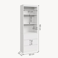 Libreria LES con 3 Scomparti e 3 Cassetti Scaffale Contenitore 180x60x35 cm Bianco [en.casa]
