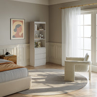 Libreria LES con 3 Scomparti e 3 Cassetti Scaffale Contenitore 180x60x35 cm Bianco [en.casa]