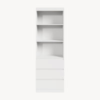 Libreria LES con 3 Scomparti e 3 Cassetti Scaffale Contenitore 180x60x35 cm Bianco [en.casa]