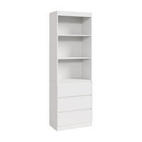 Libreria LES con 3 Scomparti e 3 Cassetti Scaffale Contenitore 180x60x35 cm Bianco [en.casa]