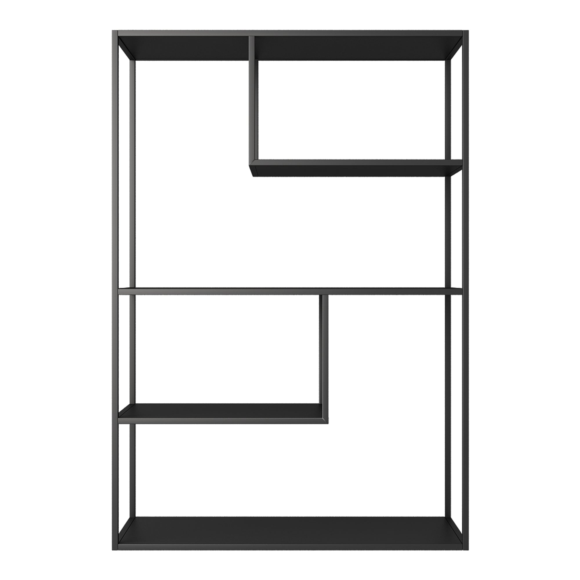 Scaffale da Terra 'Sievi' a 5 Ripiani Acciaio Nero Opaco [en.casa]