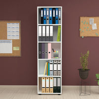 Libreria 'Vara' Altezza: 178 cm Scaffale a Terra con 5 Scomparti Aperti - Bianco [en.casa]