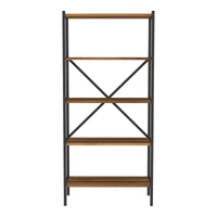 Scaffale da Terra 'Tomelilla' Mobile da Stoccaggio a 5 Ripiani - Effetto Noce [en.casa]