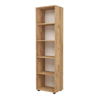 Libreria 'Vara' Altezza 178 cm Scaffale a Terra con 5 Scomparti Aperti - Effetto Rovere [en.casa]