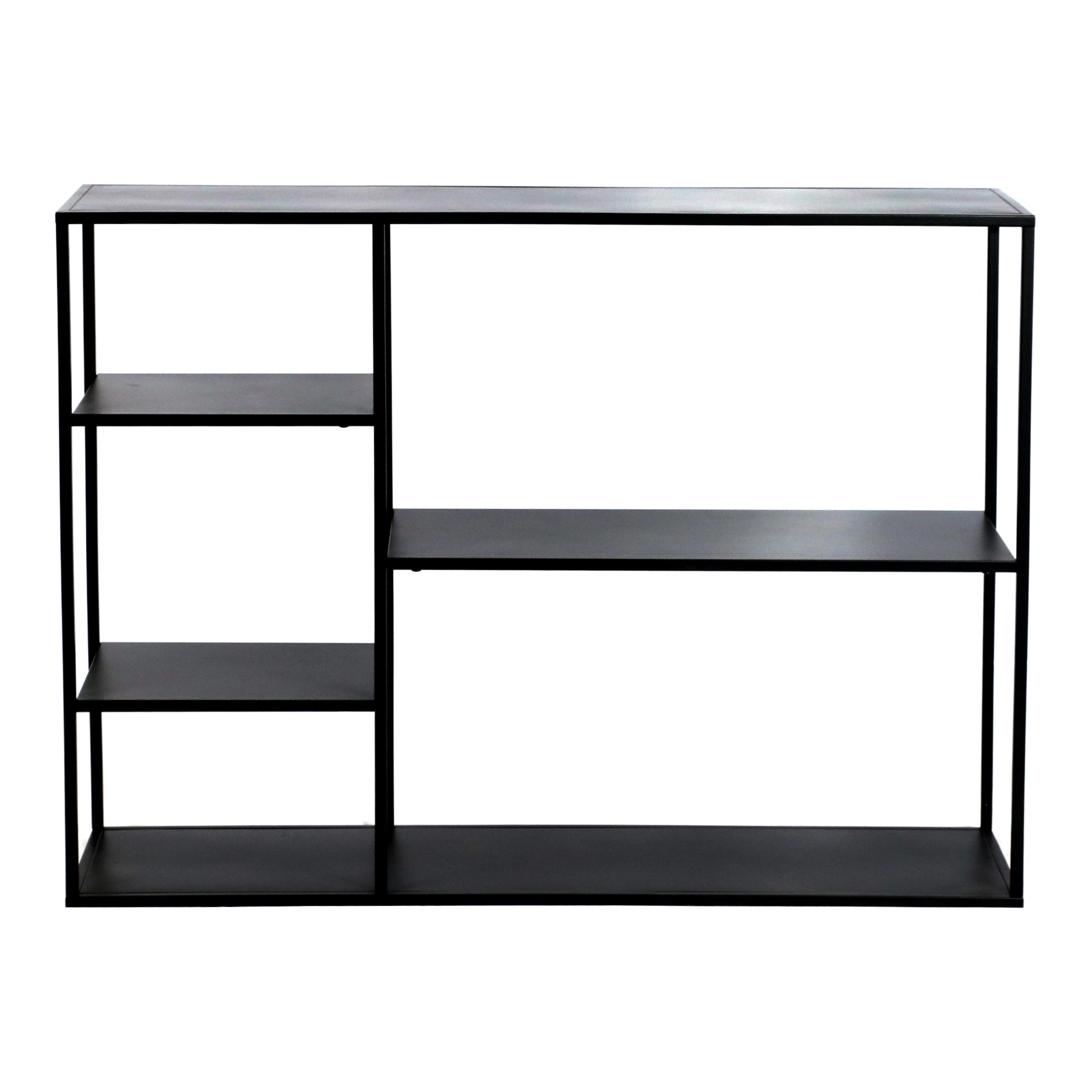 Scaffale Basso da Terra Isojoki Libreria in Acciaio 120 x 35 x 88 cm - Nero Opaco [en.casa]