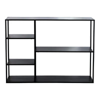 Scaffale Basso da Terra Isojoki Libreria in Acciaio 120 x 35 x 88 cm - Nero Opaco [en.casa]