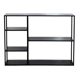 Scaffale Basso da Terra Isojoki Libreria in Acciaio 120 x 35 x 88 cm - Nero Opaco [en.casa]
