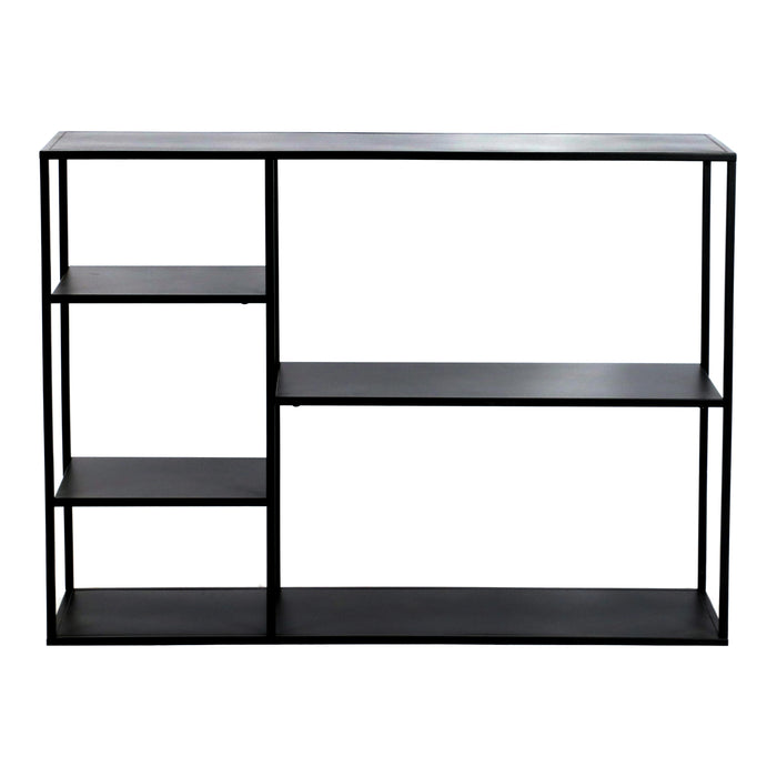 Scaffale Basso da Terra Isojoki Libreria in Acciaio 120 x 35 x 88 cm - Nero Opaco [en.casa]