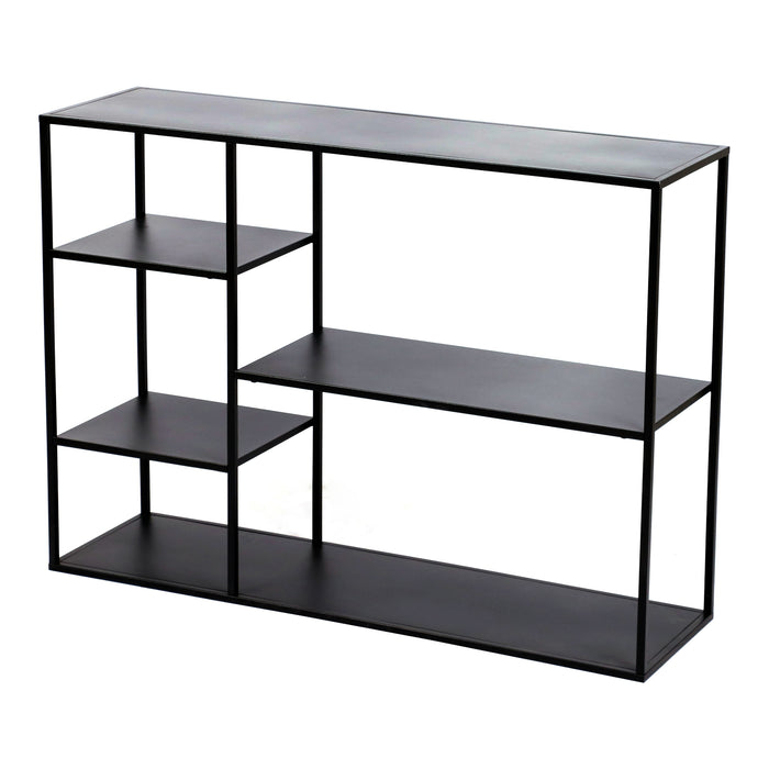 Scaffale Basso da Terra Isojoki Libreria in Acciaio 120 x 35 x 88 cm - Nero Opaco [en.casa]